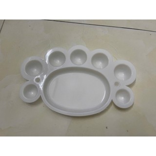 Khay pha màu vẽ bằng nhựa trắng tô tượng trang trí