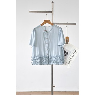 Áo Kiểu Nữ LAMER FASHION Dáng Suông Ngắn Tay Bèo Gấu Phối Chân Váy Xòe Cạp Chun Công Sở O61B26H001, O62L26H001