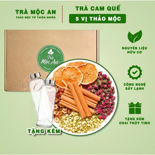 Trà Cam Quế Thảo Mộc - Hộp 30 Gói TẶNG BÌNH - Giúp Giảm Đau Rát Họng, Giữ Ấm Cơ Thể, Tăng Sức Đề Kháng, Thanh Nhiệt Thải