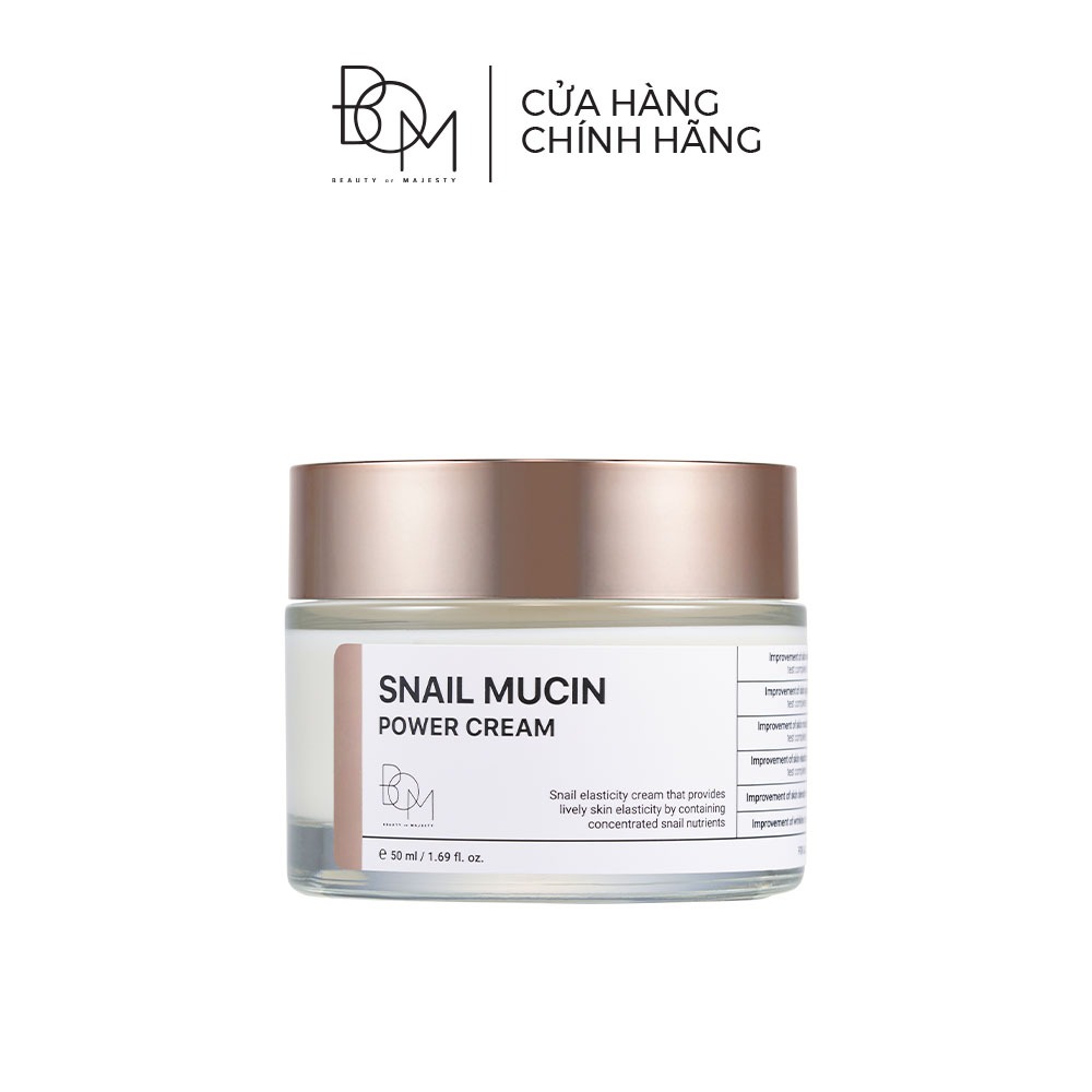 Kem dưỡng ẩm, hỗ trợ làm mờ nếp nhăn B.O.M Snail Mucin Power Cream - 50ml