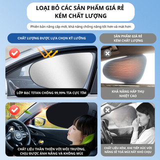 Tấm Che Nắng Ô Tô Tự Dính Mới Nhất 2026 Tráng Bạc Chống UV Gập Gọn Tự Dính Thông Minh
