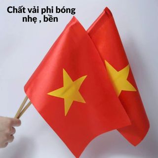 Cờ đỏ sao vàng cầm tay 2 mặt loại vải đẹp,cờ vẫy khai giảng,,cờ cổ vũ bóng đá ,cờ tổ quốc cầm tay chào mừng 2/9