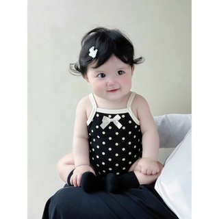 Body Bé Gái 2 Dây Cotton Mềm Mịn Caro/Chấm Bi/Trơn – Bodysuit Sơ Sinh Thoáng Mát Dễ Thương