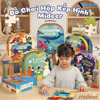 Đồ Chơi Xếp Hình Mideer Vali Gift Box Puzzle 104 Mảnh-Bộ Đồ Chơi Ghép Hình Khủng Long,Đại Dương,Xe Cộ Cho Bé Từ 3-9 Tuổi