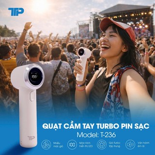 Quạt Cầm Tay Turbo Pin Sạc T-236 - TTP - Chính Hãng - Thietbidienelec68