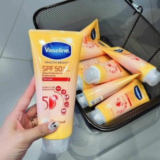 Serum Dưỡng Thể Vaseline Vàng Healthy Bright SPF50+ PA++++ 70ml 300ml Sáng Da Chống Nắng Thấm Nhanh