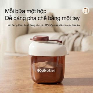 Youkebei Hộp chia sữa bột cho bé 40g nhựa PP tiện dụng mang theo ra ngoài, 1 ngăn nhỏ thần thánh cho bé ăn 1 bữa