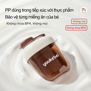 Youkebei Hộp chia sữa bột cho bé 40g nhựa PP tiện dụng mang theo ra ngoài, 1 ngăn nhỏ thần thánh cho bé ăn 1 bữa