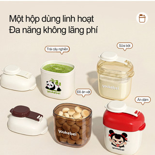 Youkebei Hộp chia sữa bột cho bé 40g nhựa PP tiện dụng mang theo ra ngoài, 1 ngăn nhỏ thần thánh cho bé ăn 1 bữa