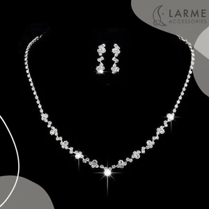 Bộ trang sức dự tiệc, khuyên tai vòng cổ phong cách sang trọng thanh lịch nhẹ nhàng Larme accessories -BTS008