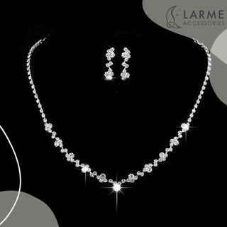 (Hoả tốc) Bộ trang sức dự tiệc, choker đính đá sang trọng Larme accessories - BTS0002