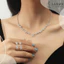 Bộ trang sức dự tiệc, khuyên tai vòng cổ phong cách sang trọng thanh lịch nhẹ nhàng Larme accessories -BTS008