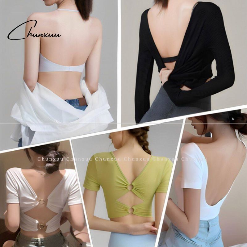 Áo Lót Nữ Su Đúc Hở Lưng Dây Nhũ Mảnh Mặc 3 Kiểu CHUNXUU Đệm Mỏng 1CM Thông Hơi Không Gọng - AV121