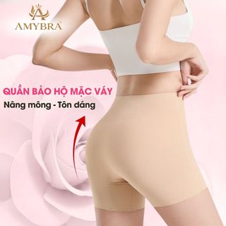 Quần Lót Nữ Mặc Váy Cạp Cao, Quần Đùi Mặc Trong Váy Chất Su Mềm Mịn Thoáng Mát AMYBRA V8941