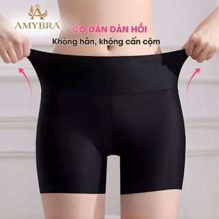 Quần Lót Nữ Mặc Váy Cạp Cao, Quần Đùi Mặc Trong Váy Chất Su Mềm Mịn Thoáng Mát AMYBRA V8941