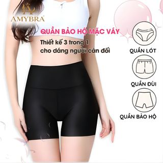 Quần Lót Nữ Mặc Váy Cạp Cao, Quần Đùi Mặc Trong Váy Chất Su Mềm Mịn Thoáng Mát AMYBRA V8941