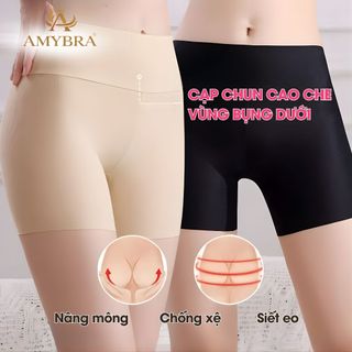 Quần Lót Nữ Mặc Váy Cạp Cao, Quần Đùi Mặc Trong Váy Chất Su Mềm Mịn Thoáng Mát AMYBRA V8941