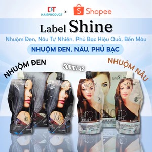 Màu Nhuộm Phủ Bạc Label Shine 500ml x2 – Thuốc Nhuộm Đen, Nâu Tự Nhiên, Phủ Bạc Hiệu Quả, Bền Màu.