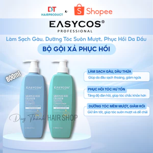 Cặp Dầu Gội Xả EASYCOS Collagen Cao Cấp 800ml - Làm Sạch Gàu, Dưỡng Tóc Suôn Mượt, Phục Hồi Da Đầu