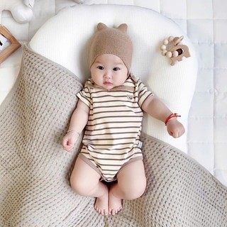 Body Kẻ Sọc Cho Bé Có Hình Gấu – Đồ Body Trẻ Em Mềm Mát