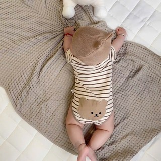 Body Kẻ Sọc Cho Bé Có Hình Gấu – Đồ Body Trẻ Em Mềm Mát