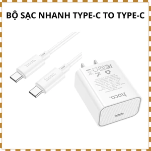 Combo Củ Sạc HOCO C143 Kèm Cáp Type-C to Type-C 60W, Dùng Cho Thiết Bị Type-C