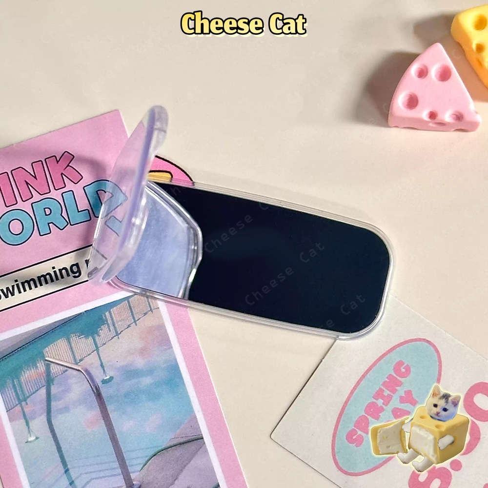 Kitty Giá đỡ điện thoại di động gương hoạt hình gắn phía sau giá đỡ điện thoại di động vô hình siêu mỏng có thể gập lại