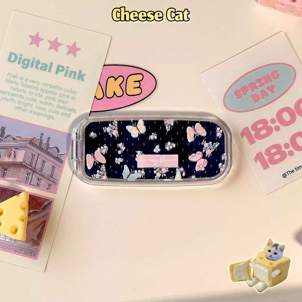Kitty Giá đỡ điện thoại di động gương hoạt hình gắn phía sau giá đỡ điện thoại di động vô hình siêu mỏng có thể gập lại