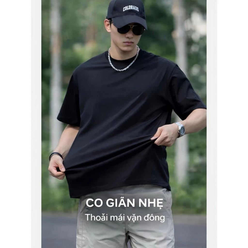 Áo Phông Trơn Nam Nữ 3KMENSWEAR, Áo Thun Tay Lỡ Cotton 100% Form Rộng Thoáng Mát Thấm Hút Mồ Hôi