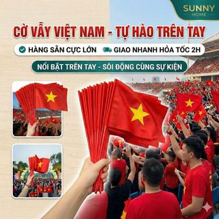 Cờ đỏ sao vàng cầm tay 2 mặt loại vải đẹp,cờ vẫy khai giảng,,cờ cổ vũ bóng đá ,cờ tổ quốc cầm tay chào mừng 2/9