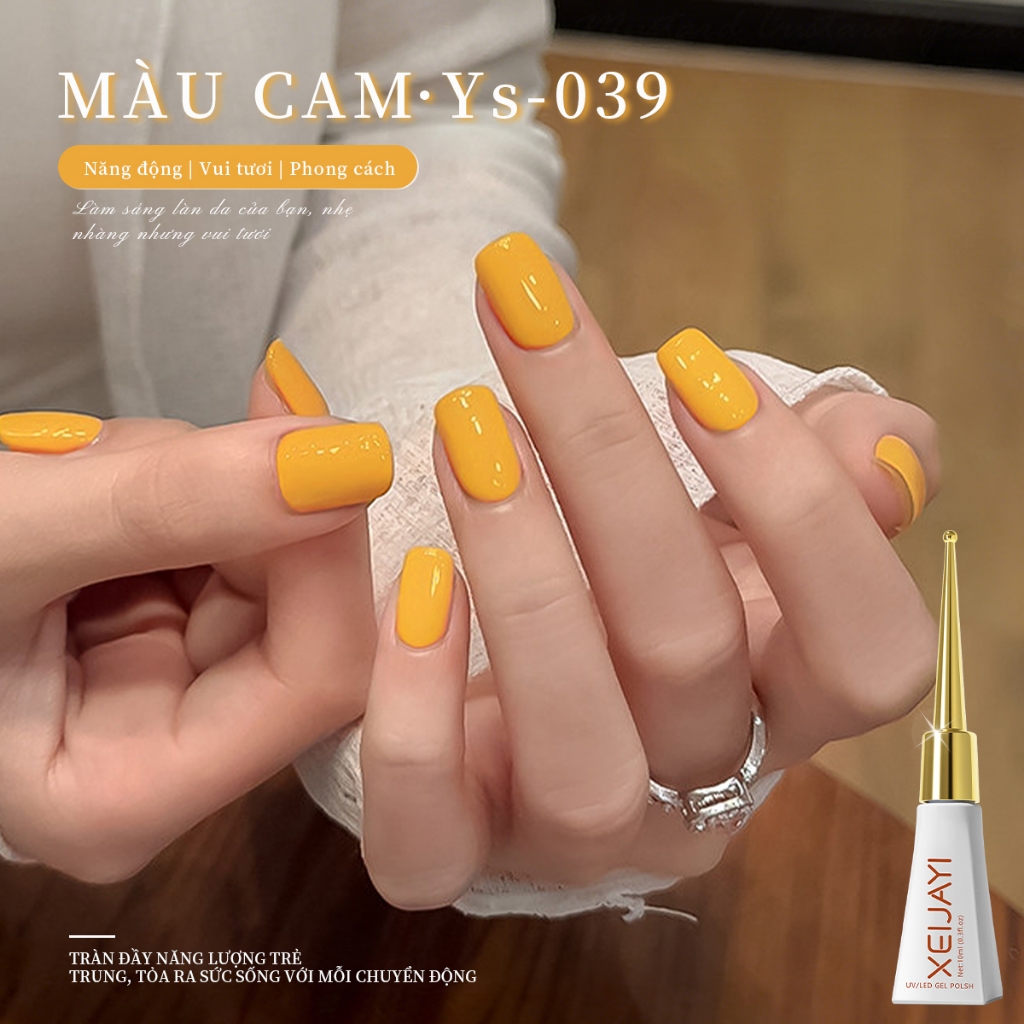 XEIJAYI 10ml - Sơn móng tay gel màu vàng cam mới, bền màu, thích hợp sử dụng trong tiệm nail