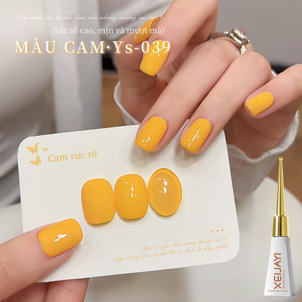 XEIJAYI 10ml - Sơn móng tay gel màu vàng cam mới, bền màu, thích hợp sử dụng trong tiệm nail