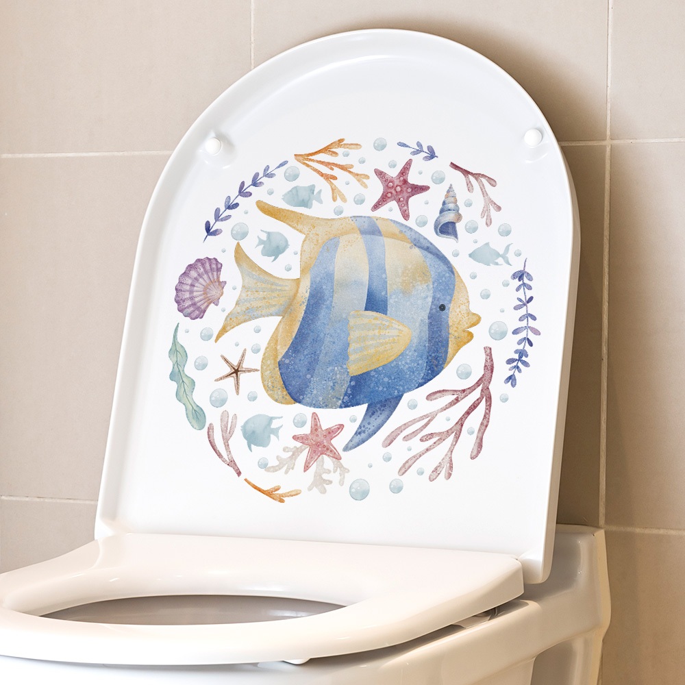 Decal Dán Trang Trí Bồn Cầu Toilet Nhiều Chủ Đề Có Keo Sẵn 28x27cm - Chống Nước Không Phai Màu