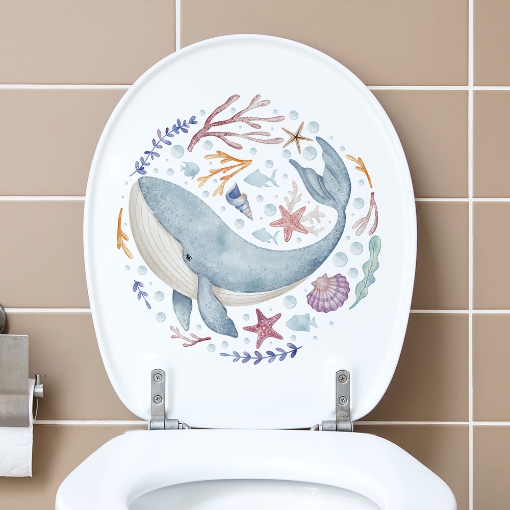 Decal Dán Trang Trí Bồn Cầu Toilet Nhiều Chủ Đề Có Keo Sẵn 28x27cm - Chống Nước Không Phai Màu