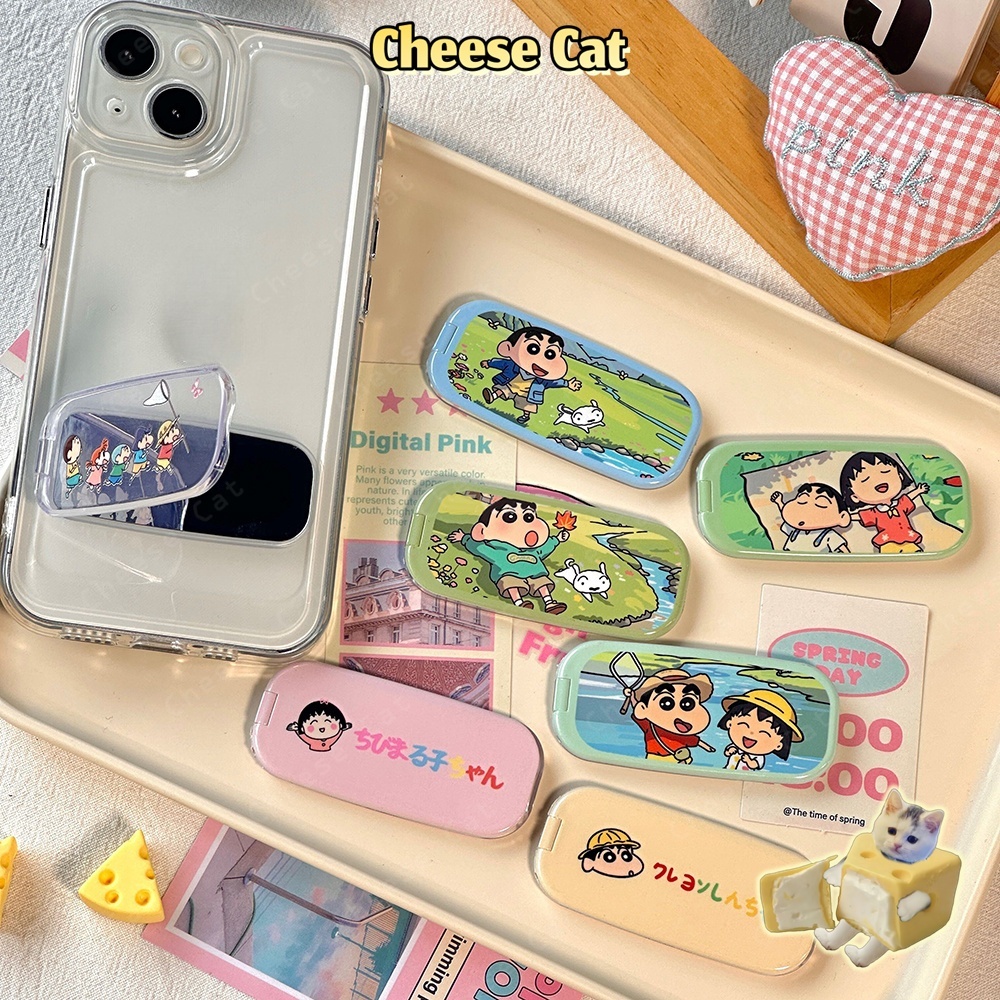 Cherry Shin Giá đỡ điện thoại di động có gương gắn phía sau Giá đỡ điện thoại di động vô hình siêu mỏng có thể gập lại