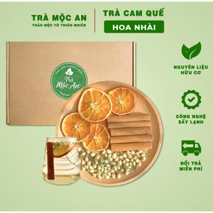 Trà Cam Quế Hoa Nhài - Hộp 30 Gói TẶNG BÌNH - Giảm Stress, Đau Họng, Giữ Ấm Cơ Thể, An Thần, Tỉnh Táo