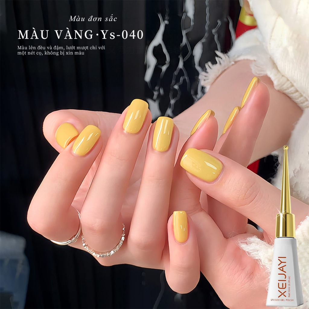 XEIJAYI 10ml - Sơn móng tay gel màu vàng ấm mới, bền màu, phù hợp mọi mùa