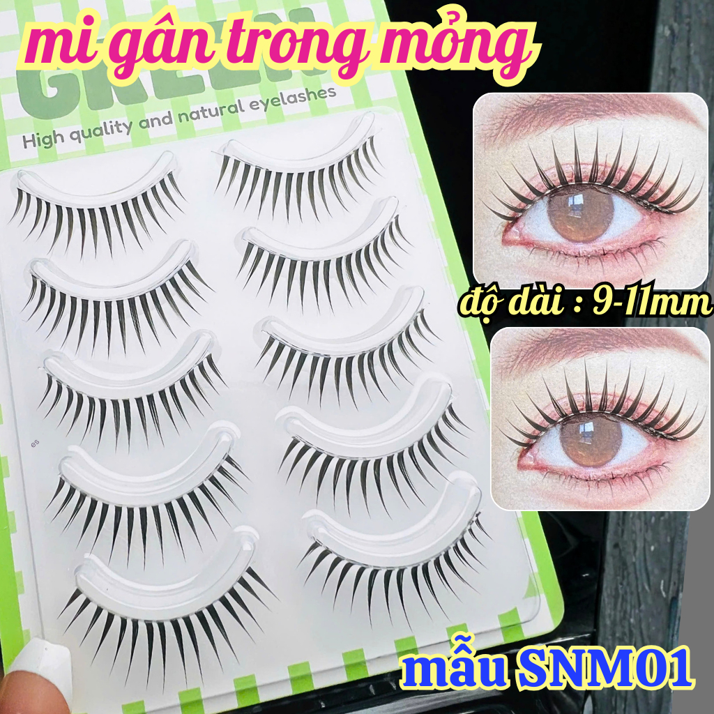 Mi Trụ Gân Trong SNM01 Sợi Tia Rõ Nét Độ Dài 9-11mm GREEN Thủy Mi