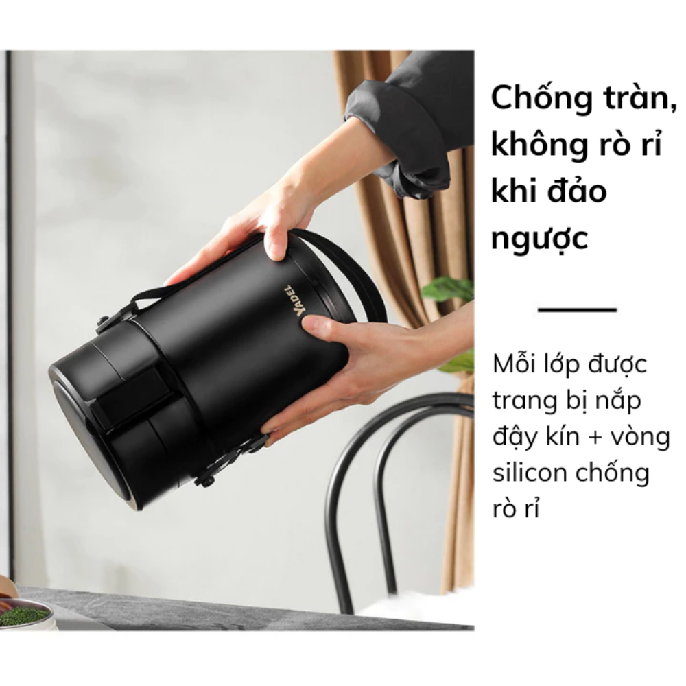 Hộp Cơm Giữ Nhiệt Yadel 2-3-4 Tầng - Có Túi Giữ Nhiệt - Inox 304 Cách Nhiệt Chống Bỏng Chống Tràn