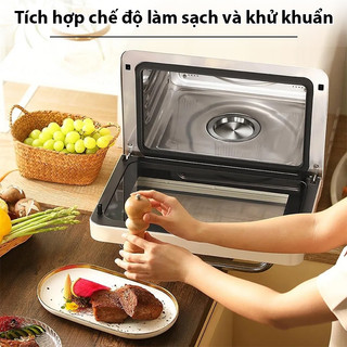 Chiên hơi nước 22L QCOOKO Lò Chiên Không Dầu Hấp Nướng Đối Lưu Đầy Đủ Khay Phụ Kiện，nồi chiên 3 trong 1