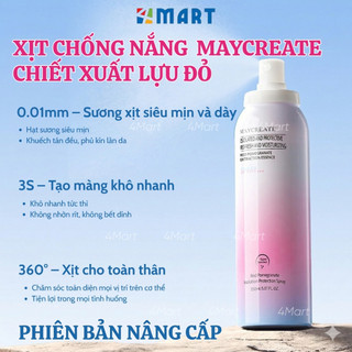 Xịt chống nắng nâng tone Maycreate Moisturizing Spray 150ml, dưỡng ẩm hỗ trợ che khuyết điểm makeup.