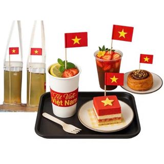 SET 100c Tăm Cờ Đỏ Sao Vàng Việt Nam Mini Cắm Trang Trí Decor Bánh Kem, Đồ Uống, Cafe Ngày 2/9. Phụ Kiện Cờ Tổ Quốc,Đảng