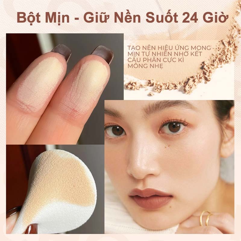 Phấn nén, Phấn Phủ Dạng Nén, kiềm dầu 24 giờ, Thoáng Khí, Chống Thấm Nước, Lâu Trôi, SPF 50+ PA+++ 10g