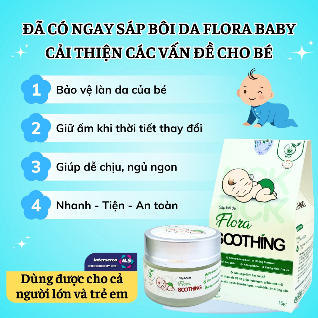 Sáp Giữ Ấm Cho Bé Flora Soothing Bôi Da, Cải Thiện Vấn Đề Hô Hấp, Giảm Chướng Bụng, Khó Tiêu (20gr)