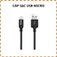 Micro USB 1m – Cáp Sạc Nhanh Cho Android, Samsung, Oppo, Xiaomi – Truyền Dữ Liệu Ổn Định