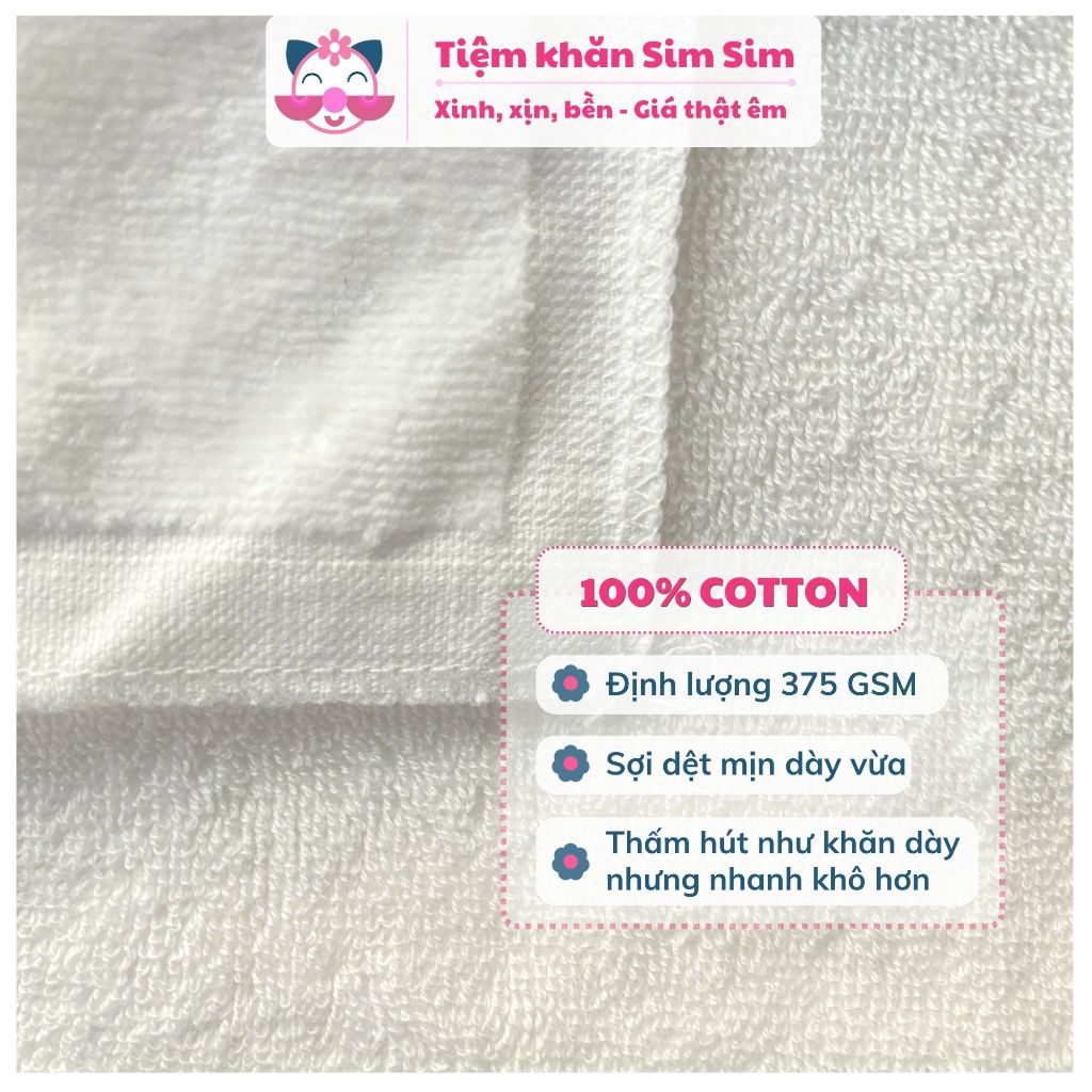 Khăn tắm gội trắng 40x120cm hàng xuất dư chất xịn đẹp