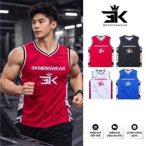 Áo Tanktop Thể Thao 3KMEN, Áo 3 Lỗ Bóng Rổ Chất Liệu Thun Lạnh Siêu Thoáng Khí