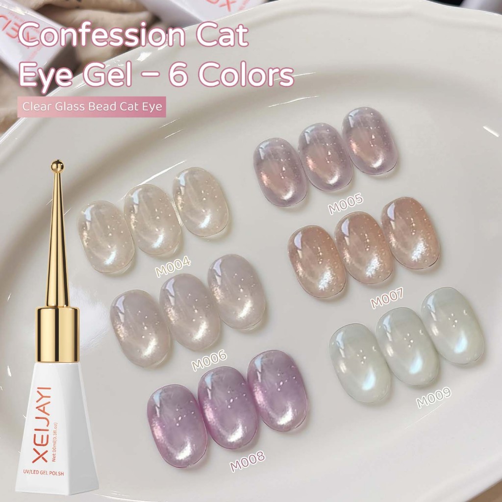 XEIJAYI 10ml - Sơn móng tay gel mắt mèo màu tím mới, độ bóng bền lâu, phù hợp mọi mùa