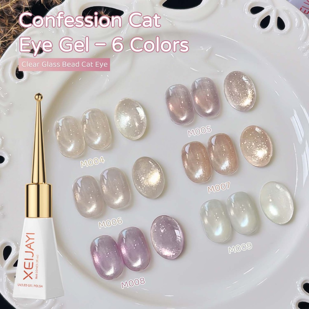 XEIJAYI 10ml - Sơn móng tay gel mắt mèo màu tím mới, độ bóng bền lâu, phù hợp mọi mùa
