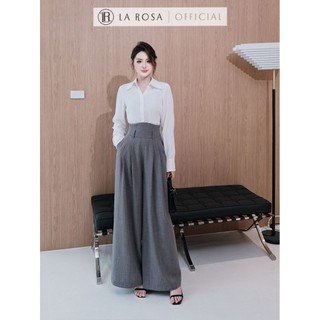 Set Đồ Công Sở La Rosa Set Gile Xám Cổ Yếm + Quần Xếp Ly Dài Phối Áo Sơ Mi Trắng Dài Tay Basic A1074-S1075
